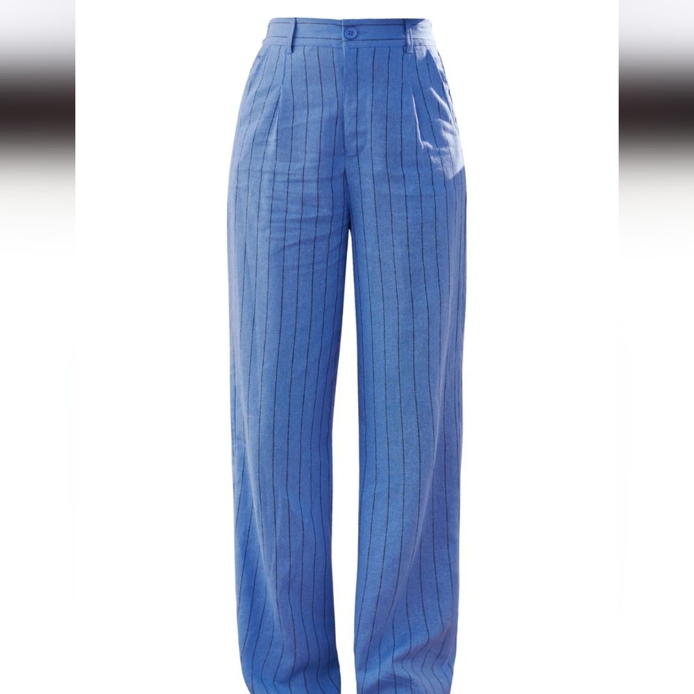 Blue Striped Women's Pants